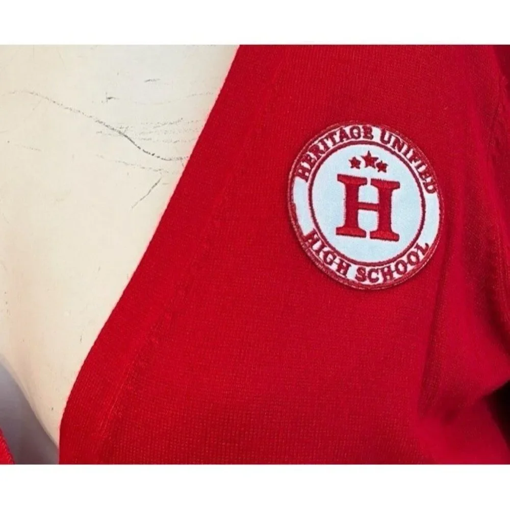 Cobra Kai Ladies XS Red Cardigan Heritage Unified High School Varsity Sweater